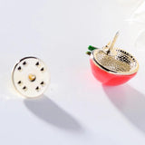 Tomato Small Collar Pin Enamel Anti-glare Buckle for Girl Summer Hat