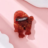 Funny Brown Bear Brooch Acrylic Material Cartoon Gift Accessories