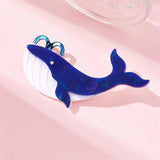 Water Jet Whale Brooch for Women Acrylic Animal Cartoon Birthday Gift