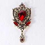 Crystal Pendant Brooch Vintage Rhinestone Alloy Jewelry for Woman