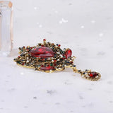 Crystal Pendant Brooch Vintage Rhinestone Alloy Jewelry for Woman