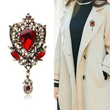 Crystal Pendant Brooch Vintage Rhinestone Alloy Jewelry for Woman