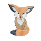 Pink Fox Brooch for Woman Acrylic Material Animal Cartoon Creative Birthday Gift