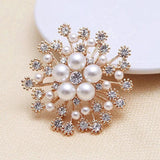 Snowflake Pearl Crystal Brooch Large Snowflake Brooch Women's Jewelry