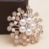 Snowflake Pearl Crystal Brooch Large Snowflake Brooch Women's Jewelry
