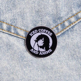Classic Coffee Cup Pin Book Flower House Octopus Cartoon Brooch Backpack Lapel