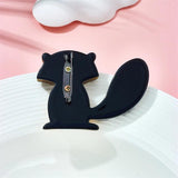 Acrylic Brown Raccoon Brooches For Unisex Kids