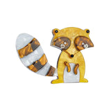Acrylic Brown Raccoon Brooches For Unisex Kids