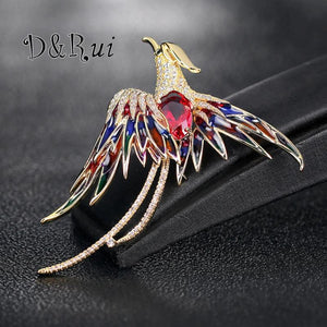 D&Rui Colorful Bird Lapel Pins Christmas Ideas Metal Brooch