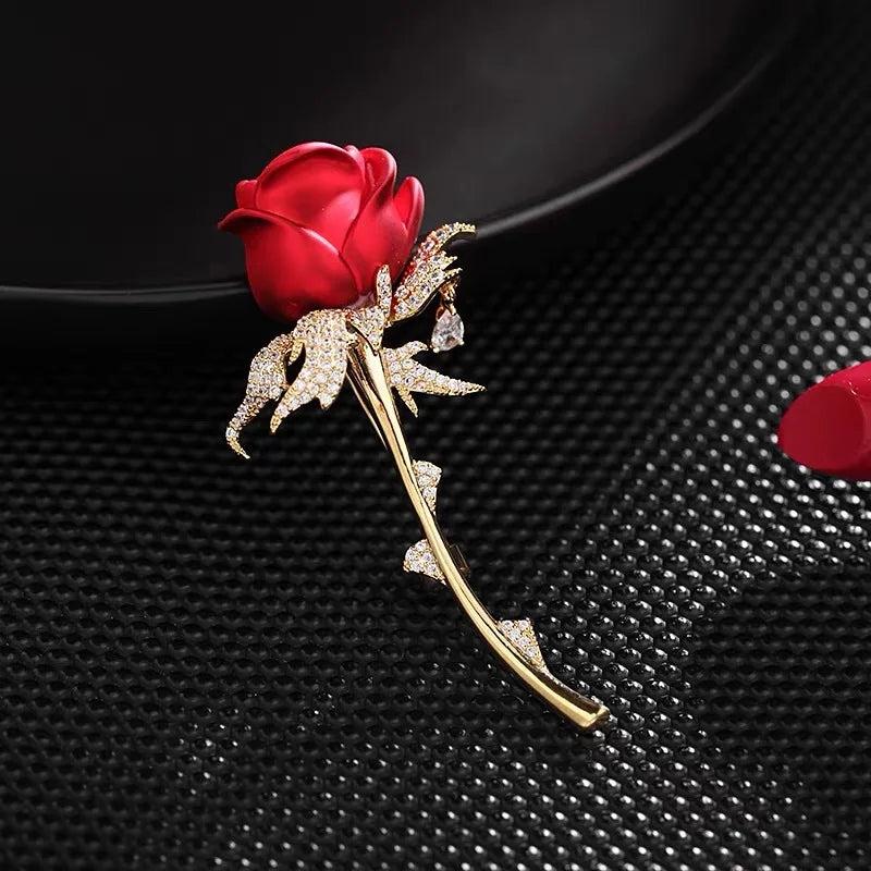 Red Rose Tulip Flower Brooches Pins For Women Scarf Brooch Lapel Pin