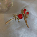 Red Rose Tulip Flower Brooches Pins For Women Scarf Brooch Lapel Pin