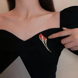 Red Rose Tulip Flower Brooches Pins For Women Scarf Brooch Lapel Pin