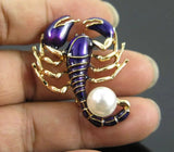 Red & Purple Scorpion Brooch for Women & Men