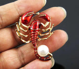 Red & Purple Scorpion Brooch for Women & Men