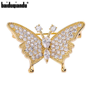 Baiduqiandu Butterfly Brooch Pins Gold/Silver Plated Animal Office Collar Pins