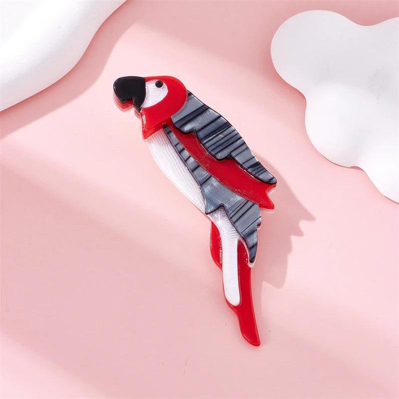 Parrot Brooch for Women Acrylic Material Animal Charming Funny Punk