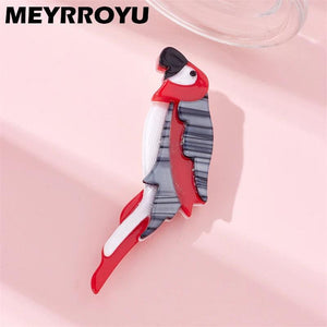 Parrot Brooch for Women Acrylic Material Animal Charming Funny Punk