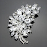Multicolor Feathers Rhinestone Brooch Pink Collar Pin Hand Flower Accessories