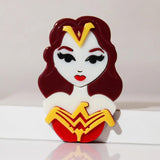Lady Soldier Acrylic Brooch Pin Cartoon Girl Figure Badge
