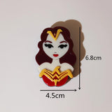 Lady Soldier Acrylic Brooch Pin Cartoon Girl Figure Badge