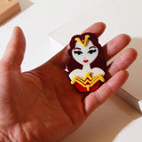 Lady Soldier Acrylic Brooch Pin Cartoon Girl Figure Badge