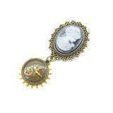 Steampunk Lady and Clock Gears Brooch