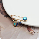 Butterfly Hamsa Hand Evil Eye Brooch Silver Pin Jewelry