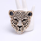 Vintage Rhinestone Leopard Head Brooch for Party Casual Jewelry