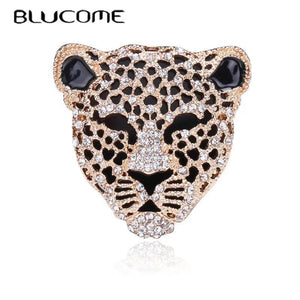 Vintage Rhinestone Leopard Head Brooch for Party Casual Jewelry