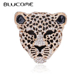 Vintage Rhinestone Leopard Head Brooch for Party Casual Jewelry