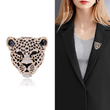 Vintage Rhinestone Leopard Head Brooch for Party Casual Jewelry