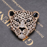 Vintage Rhinestone Leopard Head Brooch for Party Casual Jewelry