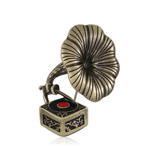 Vintage Phonograph Brooch Antiquite Musical Pins For Women Men