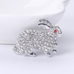 D&Rui Bunny Brooch Rhinestone Lapel Pin Year of Rabbit Brooch