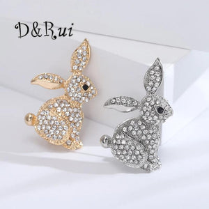 D&Rui Bunny Brooch Rhinestone Lapel Pin Year of Rabbit Brooch