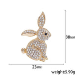 D&Rui Bunny Brooch Rhinestone Lapel Pin Year of Rabbit Brooch