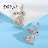 D&Rui Bunny Brooch Rhinestone Lapel Pin Year of Rabbit Brooch