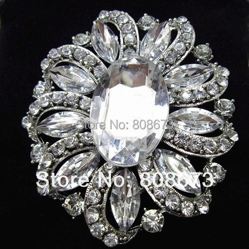 Vintage Crystal Pin Brooch for Wedding Bridal Bouquet