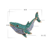 Rhinestone Whale Brooch Animal Fish Pin Vintage Jewelry Winter Coat Accessories