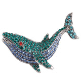 Rhinestone Whale Brooch Animal Fish Pin Vintage Jewelry Winter Coat Accessories
