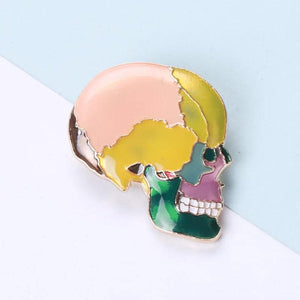 Colored Skull Brooch Bag Cap Pin Ornament