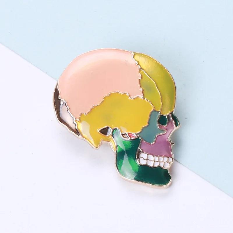 Colored Skull Brooch Bag Cap Pin Ornament