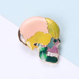 Colored Skull Brooch Bag Cap Pin Ornament