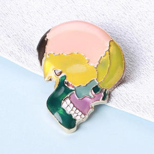 Colored Skull Brooch Bag Cap Pin Ornament
