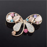 Opal Flower Rhinestone Brooch Suit Collar Pin Jewelry Gift