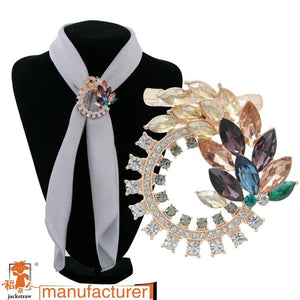Luxury Scarf Buckle Flowers Full Drill Super-Sized Scarf Buckle
