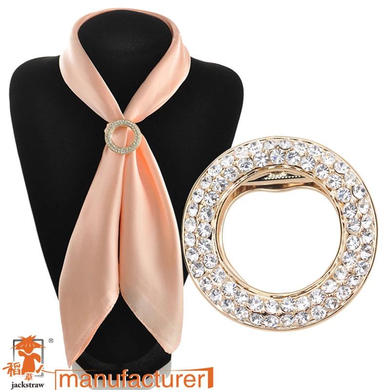 Rhinestone Brooch Scarf Buckle Round Wedding Brooch