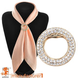 Rhinestone Brooch Scarf Buckle Round Wedding Brooch