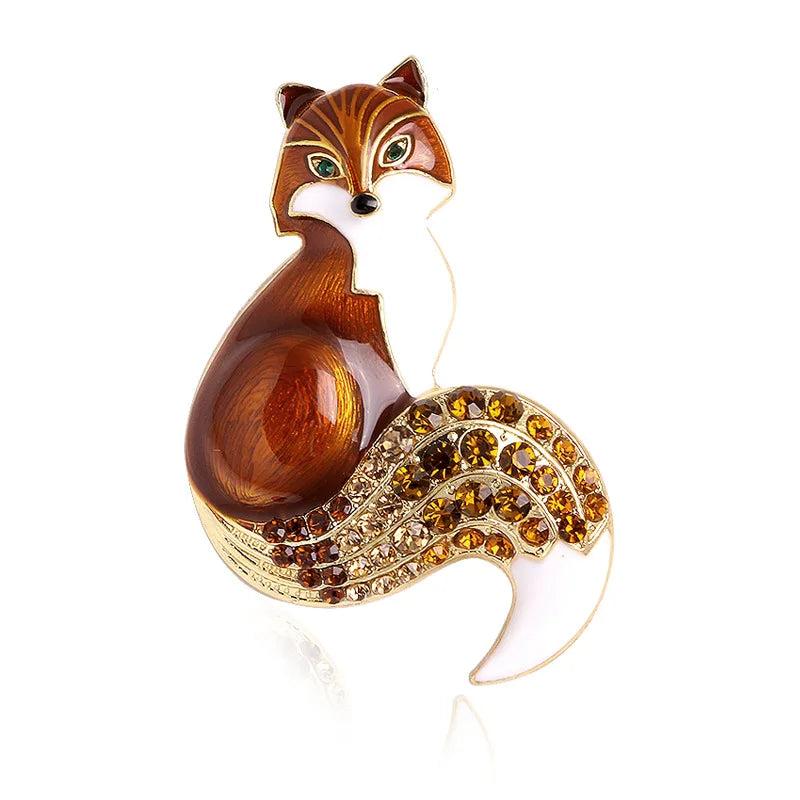 Enamel Fox Animal Brooch Retro Fox Corsage Sweater Alloy Cardigan
