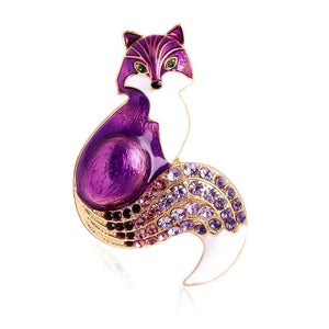 Enamel Fox Animal Brooch Retro Fox Corsage Sweater Alloy Cardigan